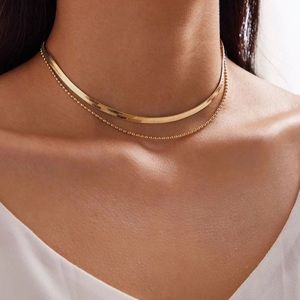 Gold Layered Snake Necklace